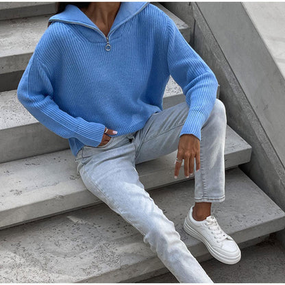 Sudadera de Punto Cuello Alto con Cremallera
