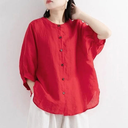 Blusa Lino Blanca Amplia