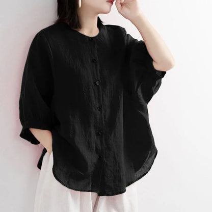 Blusa Lino Blanca Amplia