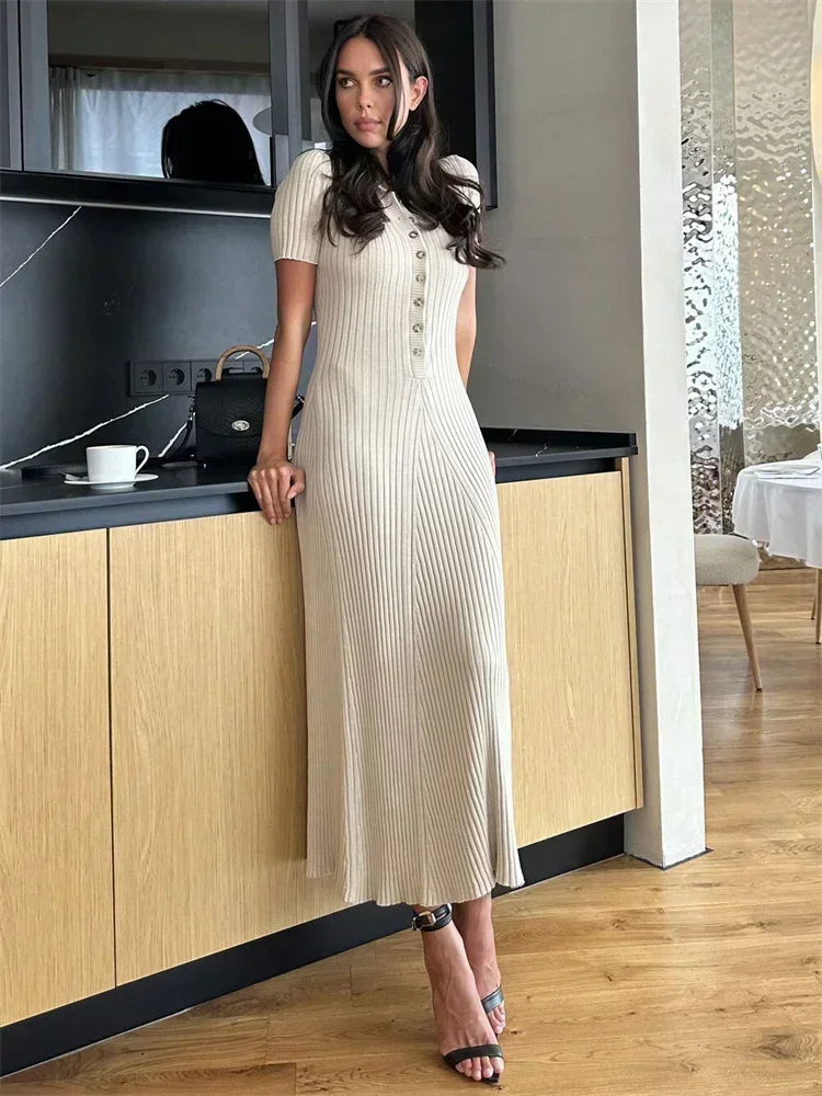 Vestido de malla Elegante Cuello en V