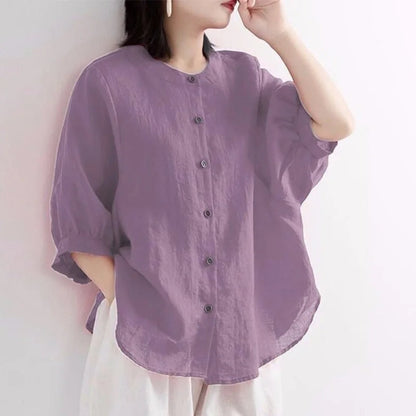 Blusa Lino Blanca Amplia