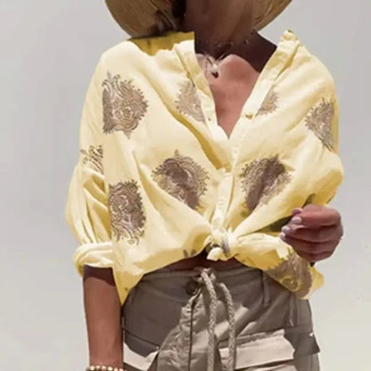 Blusa Boho Ligera con Bordado Floral Mujer - Vestiria