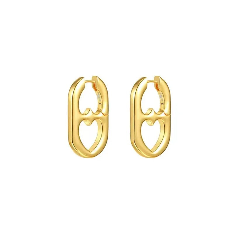 Pendientes Corazón Acero Brillante - Vestiria