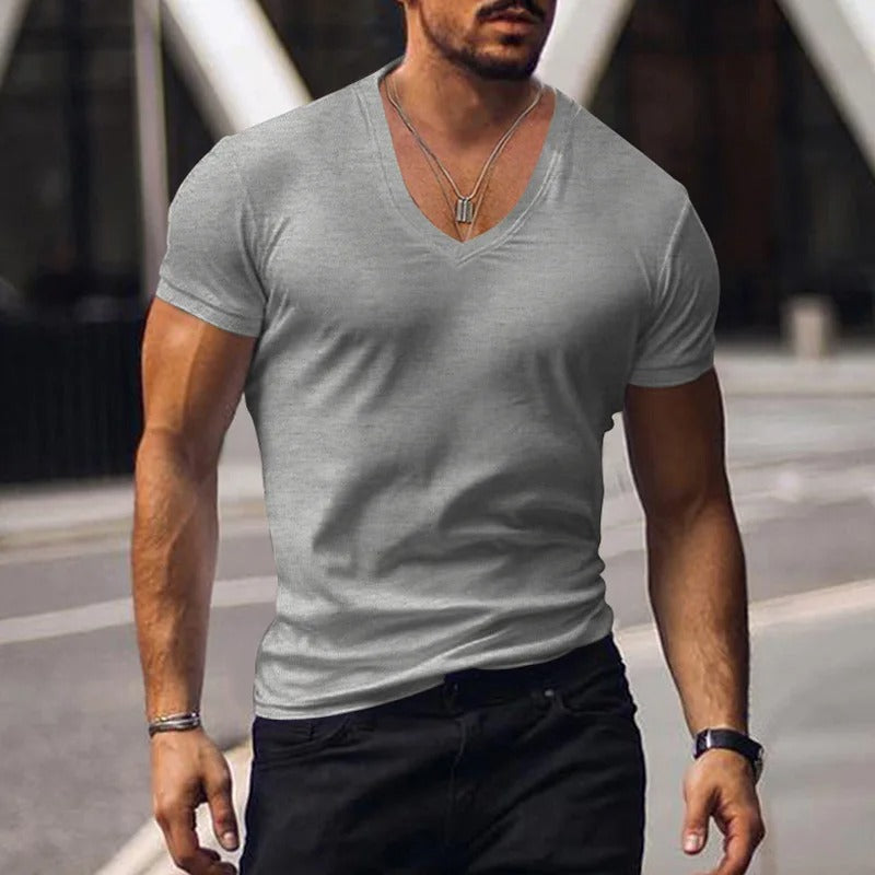 Camiseta Hombre ajustada con Escote en V