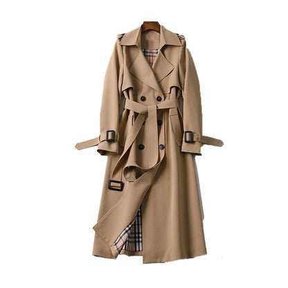 Abrigo Trench Clásico Mujer Doble Botón