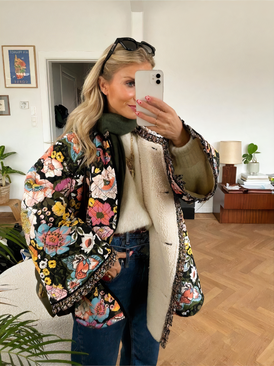 Chaqueta Invierno Floral Mujer Abrigada - Vestiria
