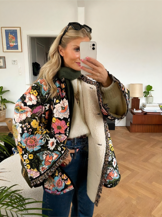 Chaqueta Invierno Floral Mujer Abrigada - Vestiria