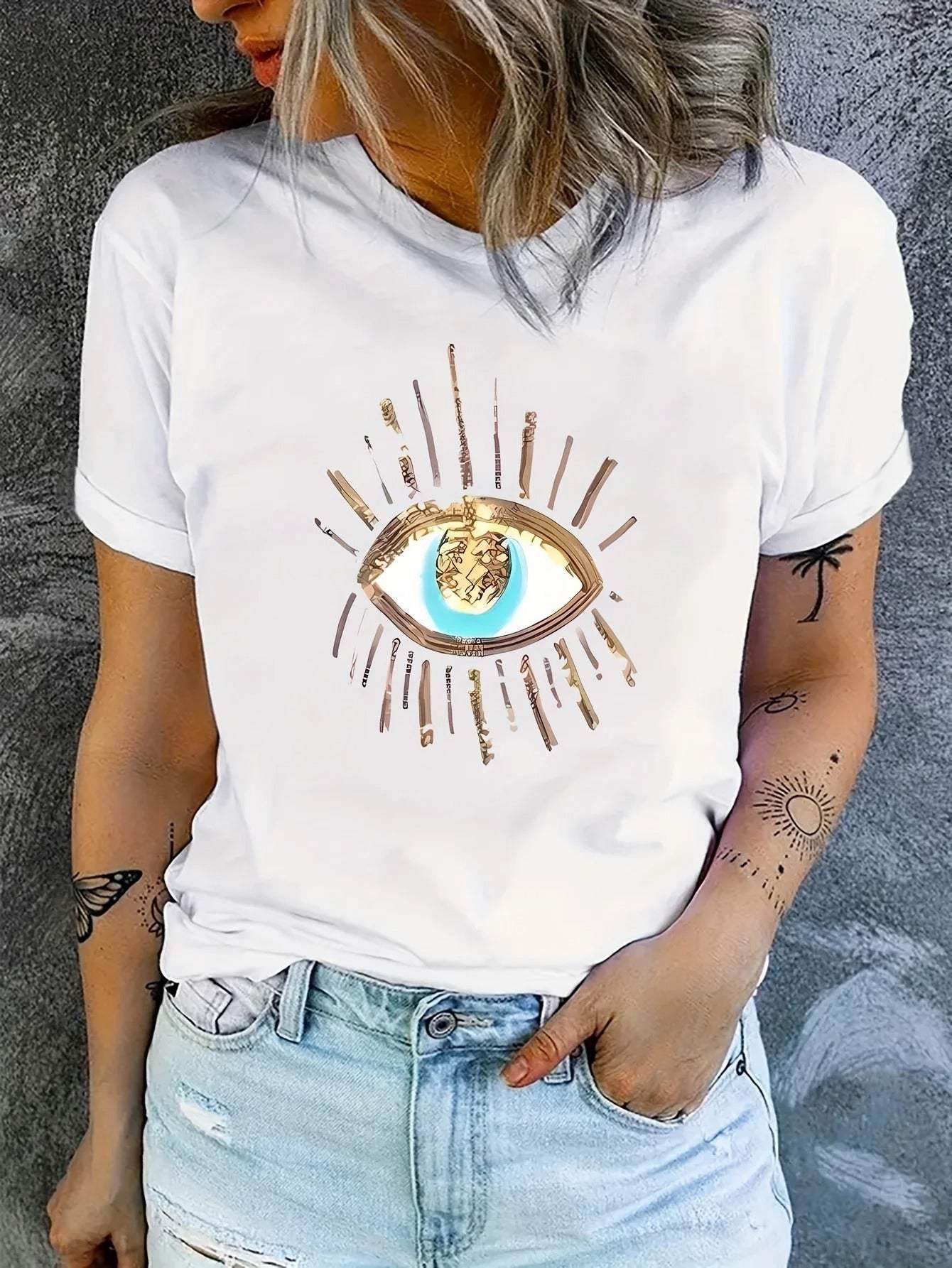 Camiseta Estampado Ojos Originales