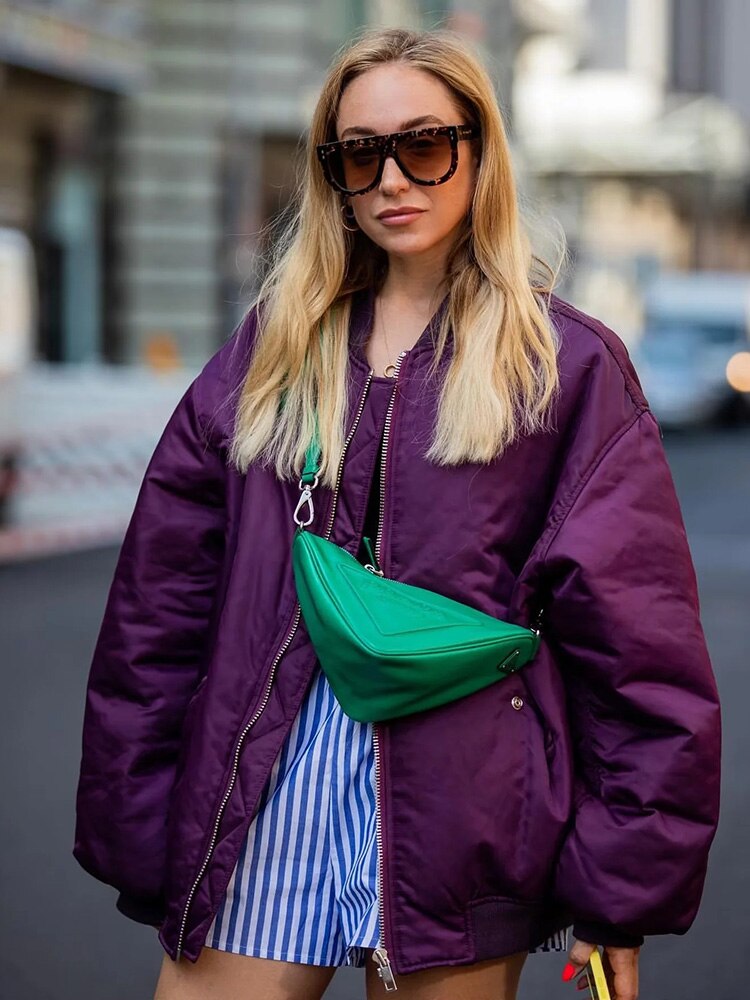 Chaqueta bomber grande mujer moda urbana