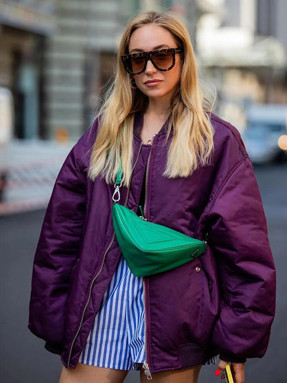 Chaqueta bomber grande mujer moda urbana