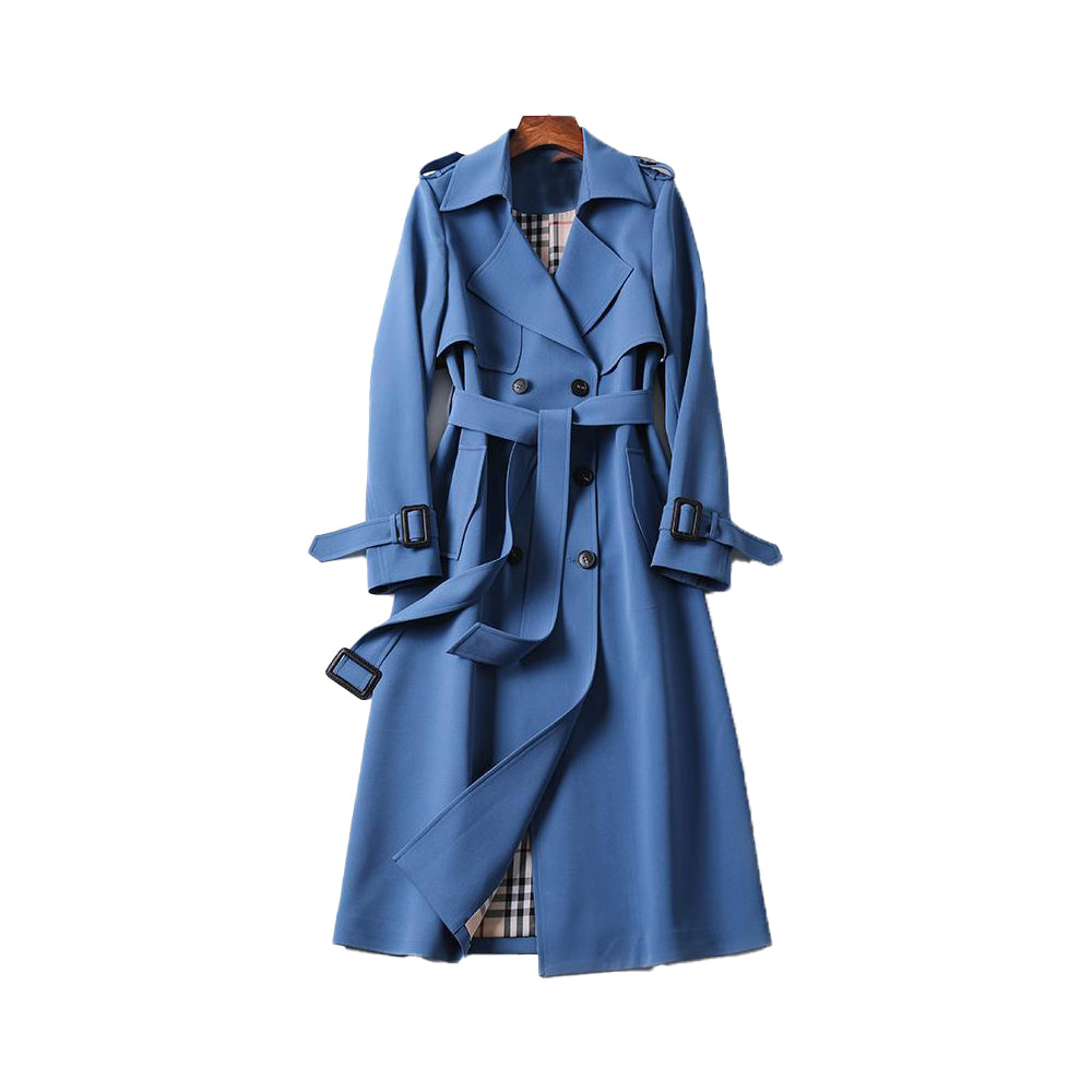 Abrigo Trench Clásico Mujer Doble Botón
