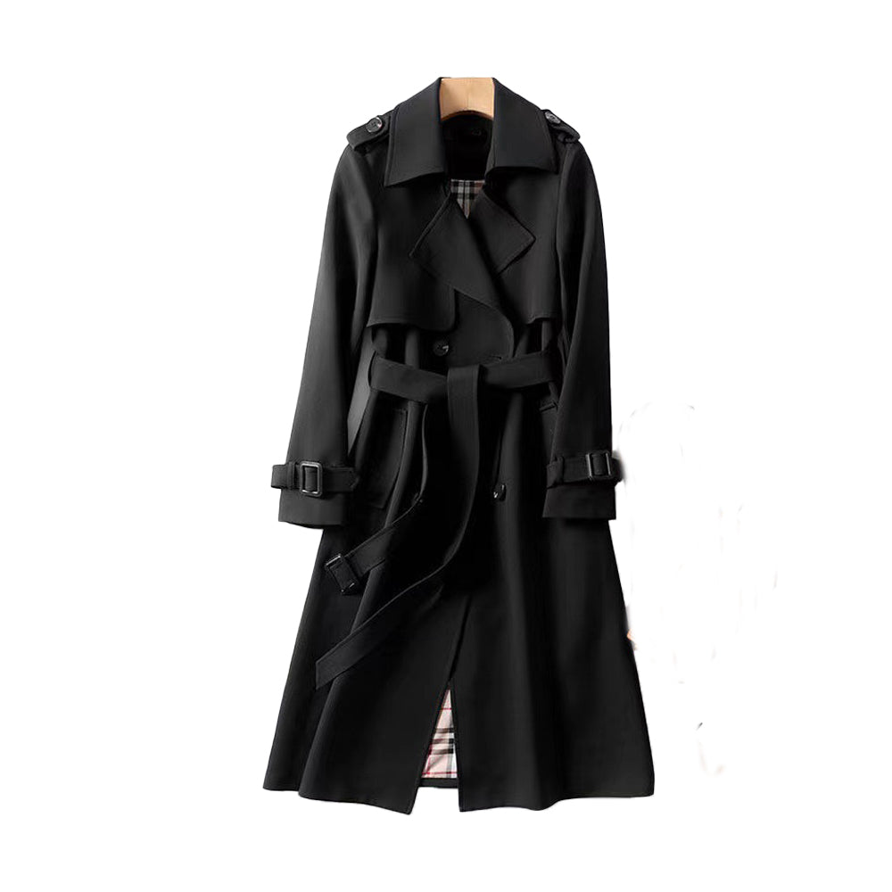 Abrigo Trench Clásico Mujer Doble Botón