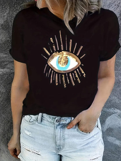 Camiseta Estampado Ojos Originales