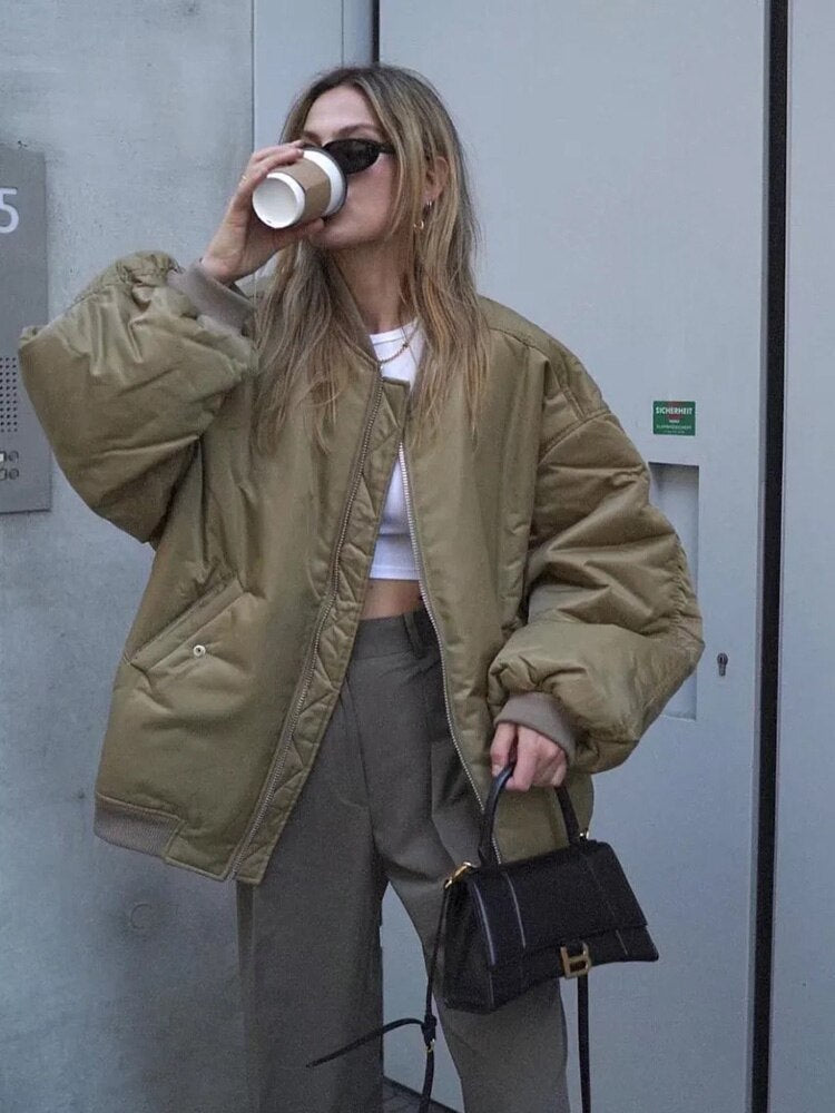 Chaqueta bomber grande mujer moda urbana
