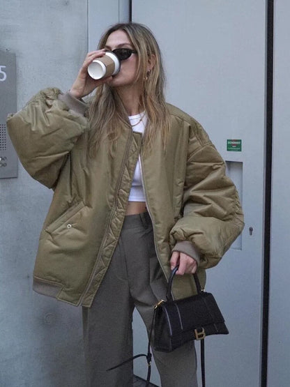 Chaqueta bomber grande mujer moda urbana
