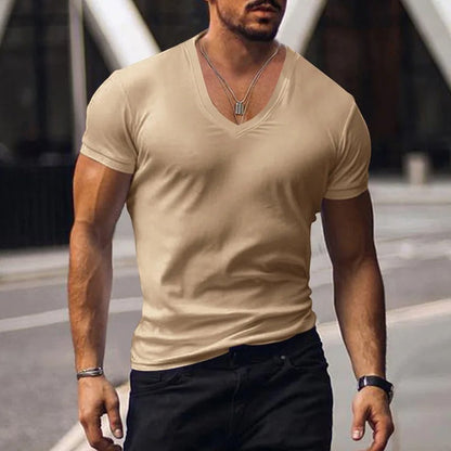 Camiseta Hombre ajustada con Escote en V