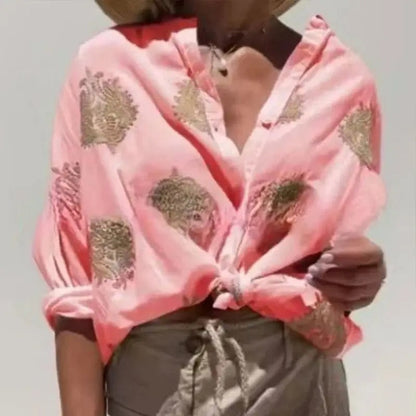 Blusa Boho Ligera con Bordado Floral Mujer
