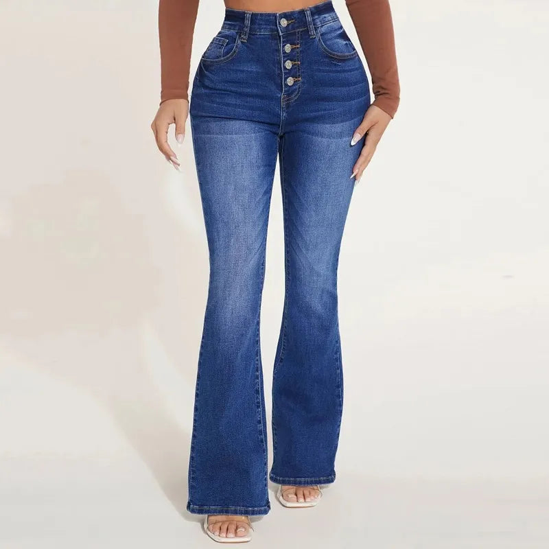Vaqueros Mujer Cintura Alta Elásticos - Vestiria