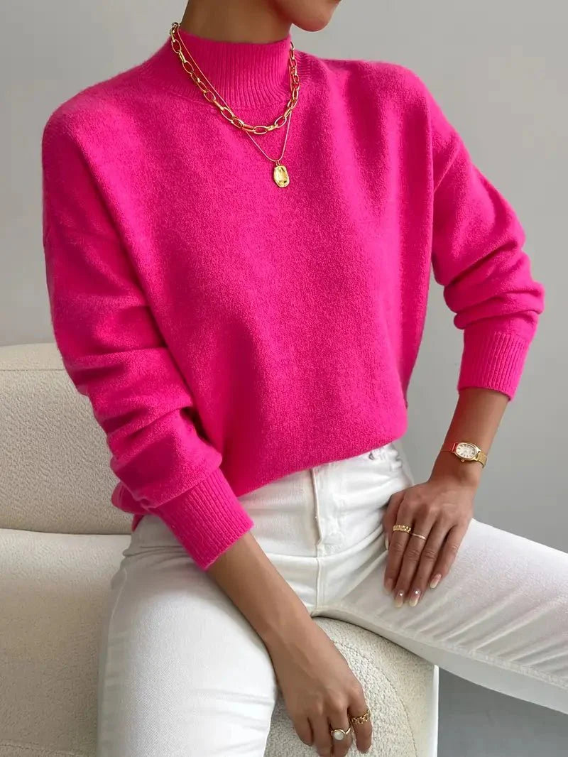 Jersey Cuello Alto Mujer Abrigado Invierno