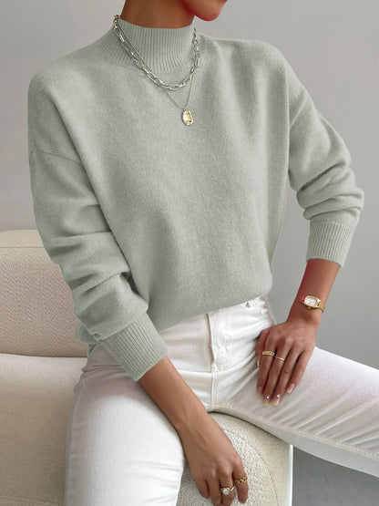 Jersey Cuello Alto Mujer Abrigado Invierno