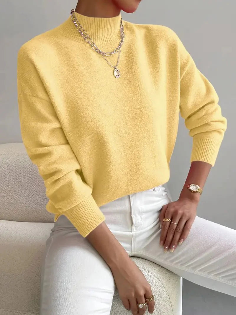 Jersey Cuello Alto Mujer Abrigado Invierno