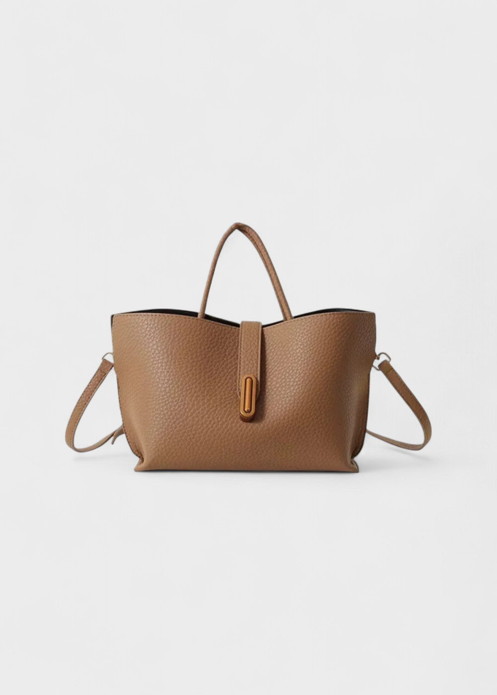 Bolso Mujer Gran Capacidad Cuero Imitación Negro Elegante