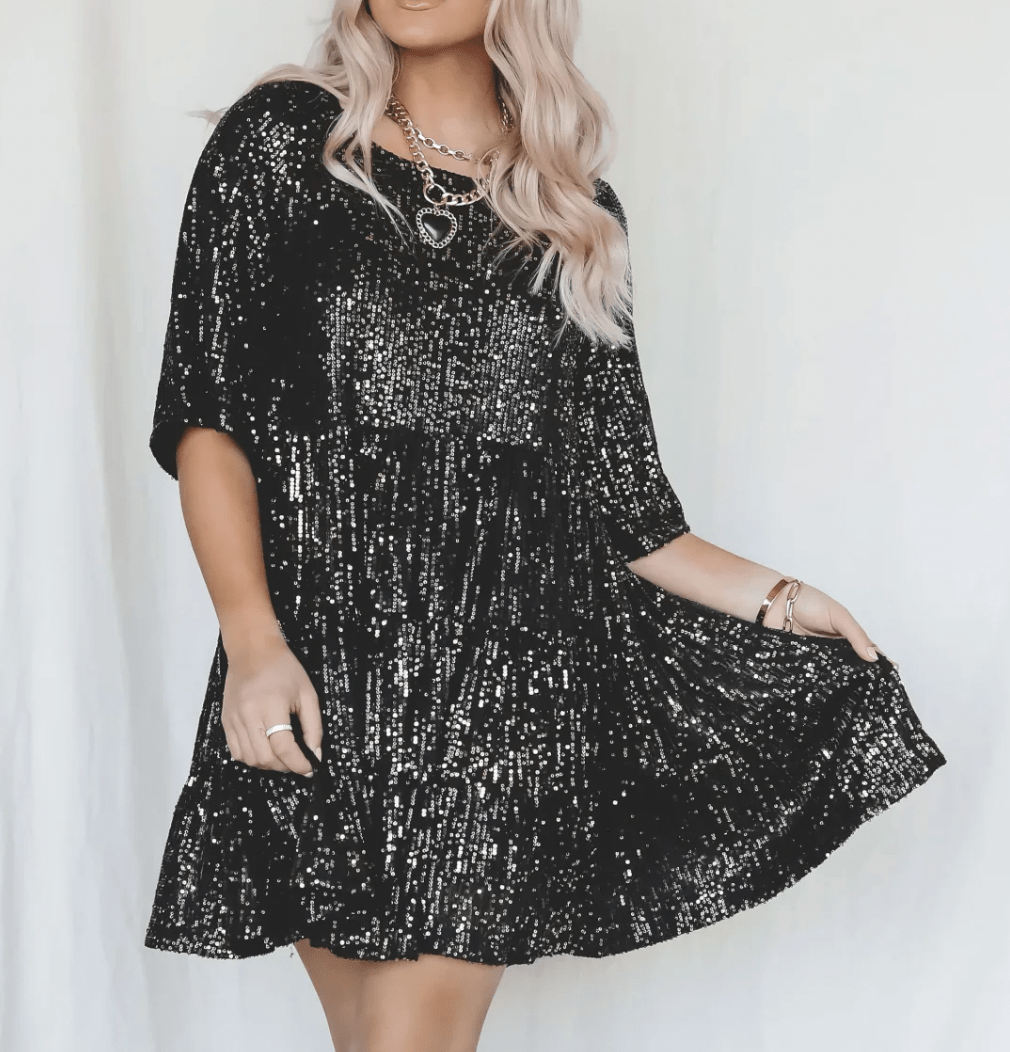 Vestido de Noche Brillante Estampado