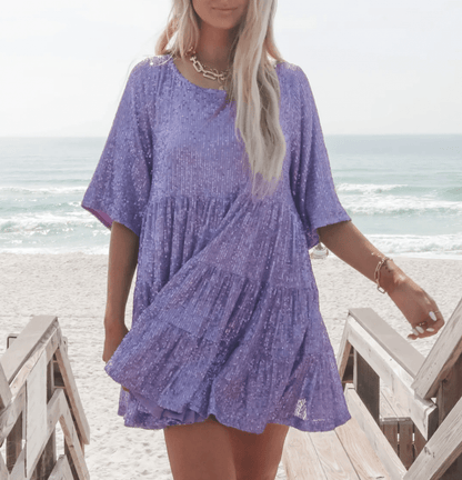 Vestido de Noche Brillante Estampado