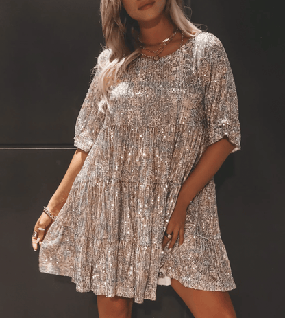 Vestido de Noche Brillante Estampado