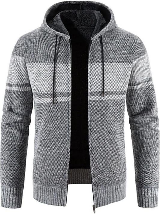 Cárdigan de Invierno con Capucha Rayas Hombre - Vestiria