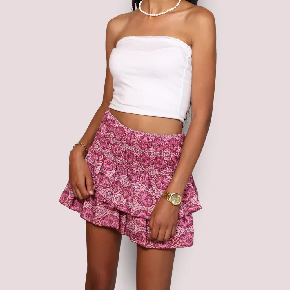 Falda Estampada Flores Primavera - Vestiria