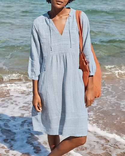 Vestido Verano Fresco con Escote en V Mujer - Vestiria