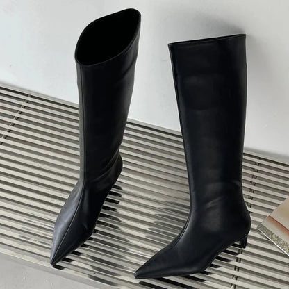 Botas Mujer Alta Puntera Sintético Elegantes - Vestiria