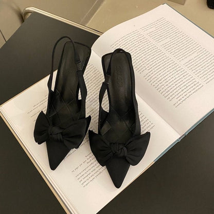 Zapatos de tacón alto con lazo para mujer