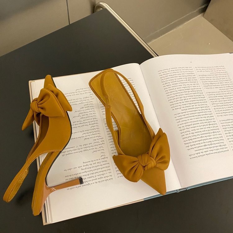 Zapatos de tacón alto con lazo para mujer