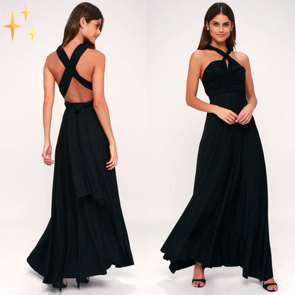 Vestido Largo Elegante Espalda Abierta Mujer