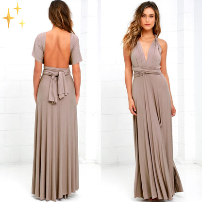 Vestido Largo Elegante Espalda Abierta Mujer