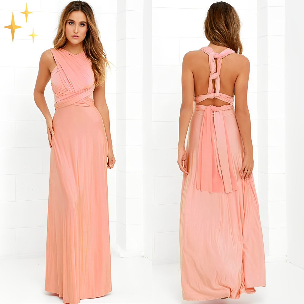 Vestido Largo Elegante Espalda Abierta Mujer