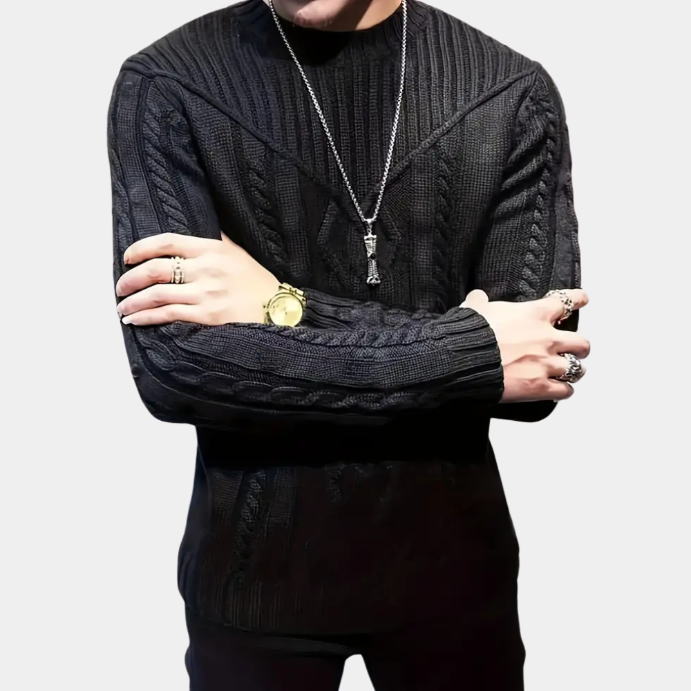Jersey Punto Trenzado Hombre Moderno - Vestiria
