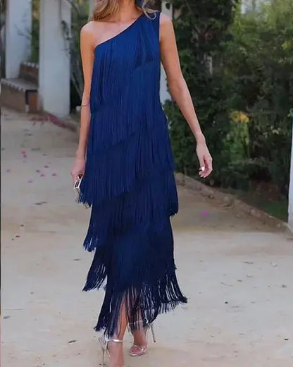 Vestido Flamenco Elegante con Flecos