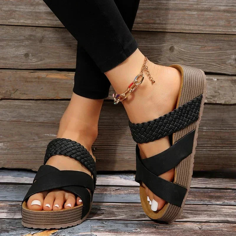Sandalias Mujer Plataforma Alta Estilo Urbano