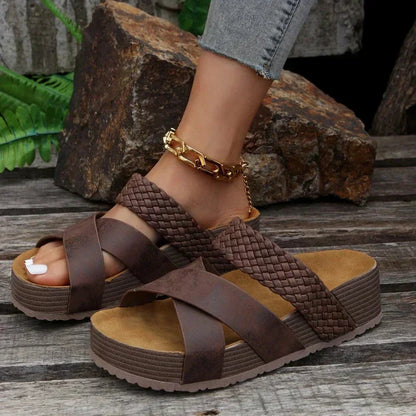 Sandalias Mujer Plataforma Alta Estilo Urbano