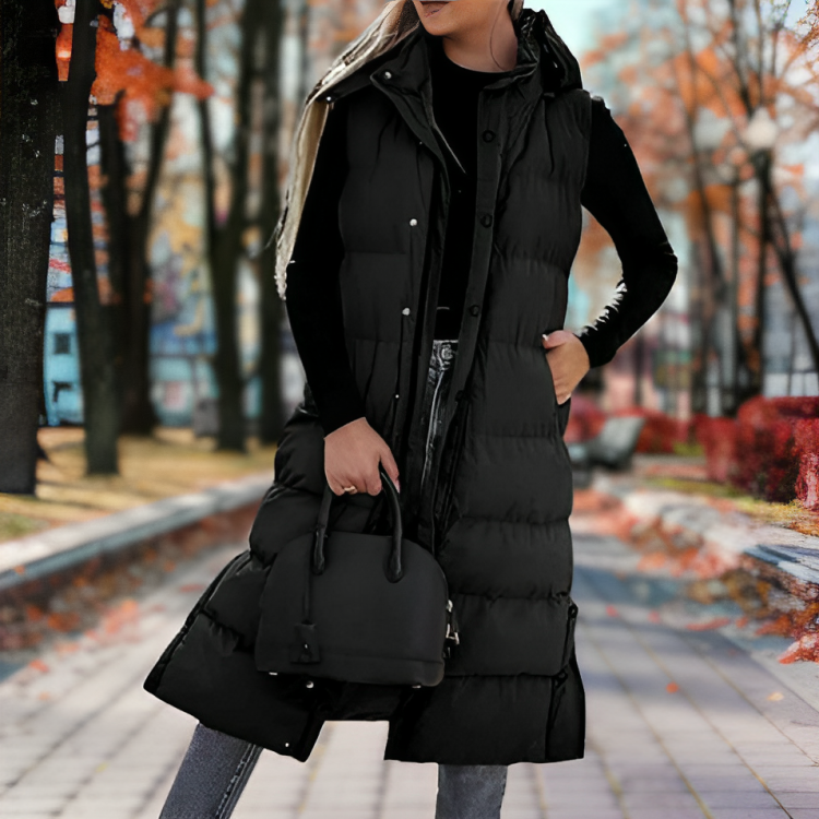 Chaleco Invierno Mujer Acolchado Cálido con Capucha - Vestiria