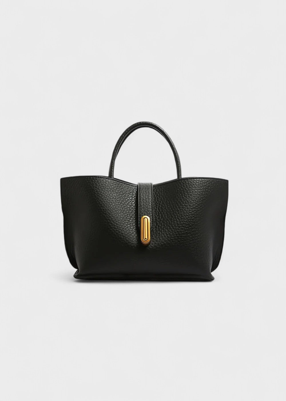 Bolso Mujer Gran Capacidad Cuero Imitación Negro Elegante - Vestiria