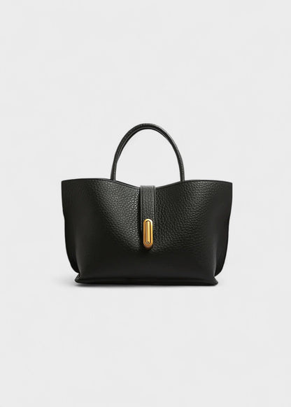 Bolso Mujer Gran Capacidad Cuero Imitación Negro Elegante - Vestiria