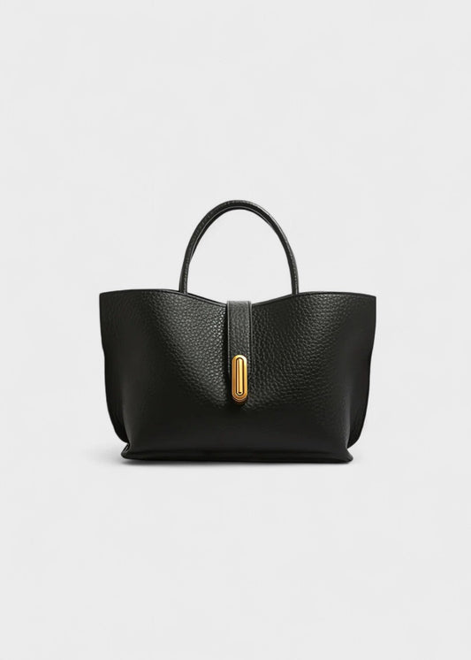 Bolso Mujer Gran Capacidad Cuero Imitación Negro Elegante - Vestiria