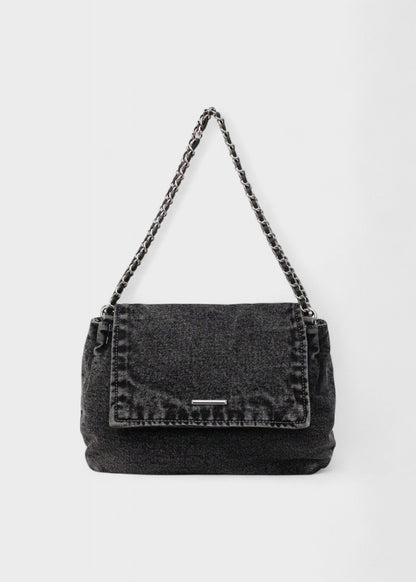 Bolso Mujer Azul Jeans con Cadena Moderna