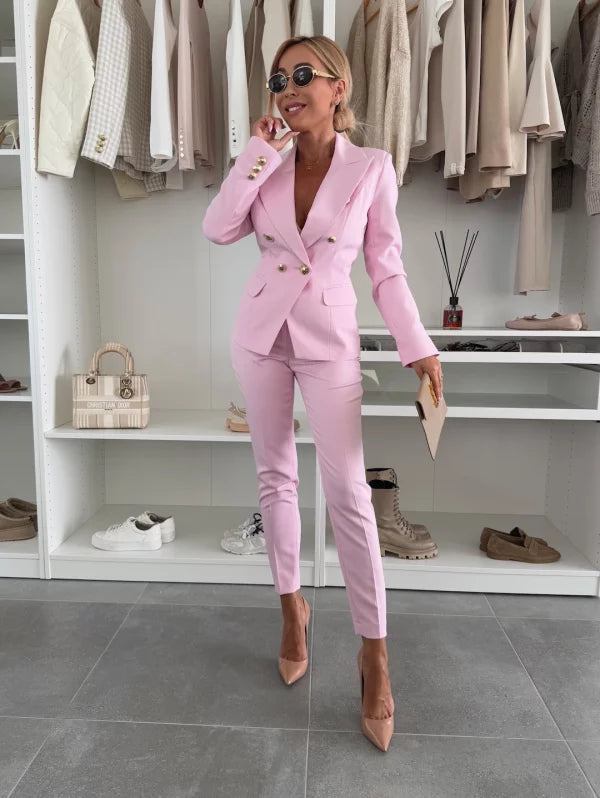 Traje chaqueta mujer elegante rosa - Vestiria