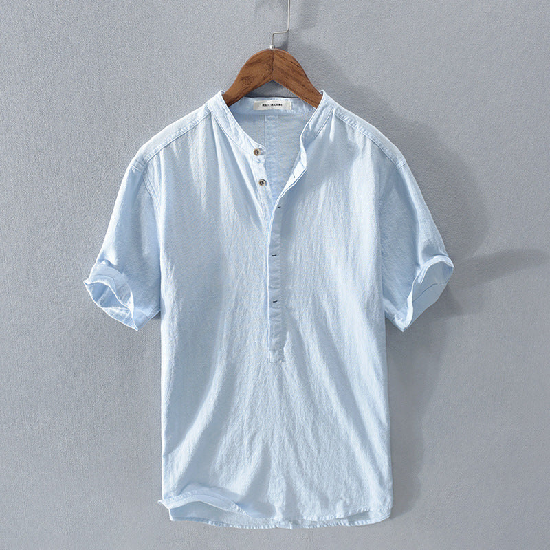 Camisa Hombre Lino Fresca Manga Corta - Vestiria
