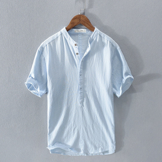 Camisa Hombre Lino Fresca Manga Corta - Vestiria